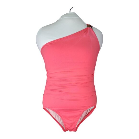 Coco Reef One-Shoulder Swimsuit Swim Women's 14/38D Slimming Lined Rutched - Picture 13 of 15